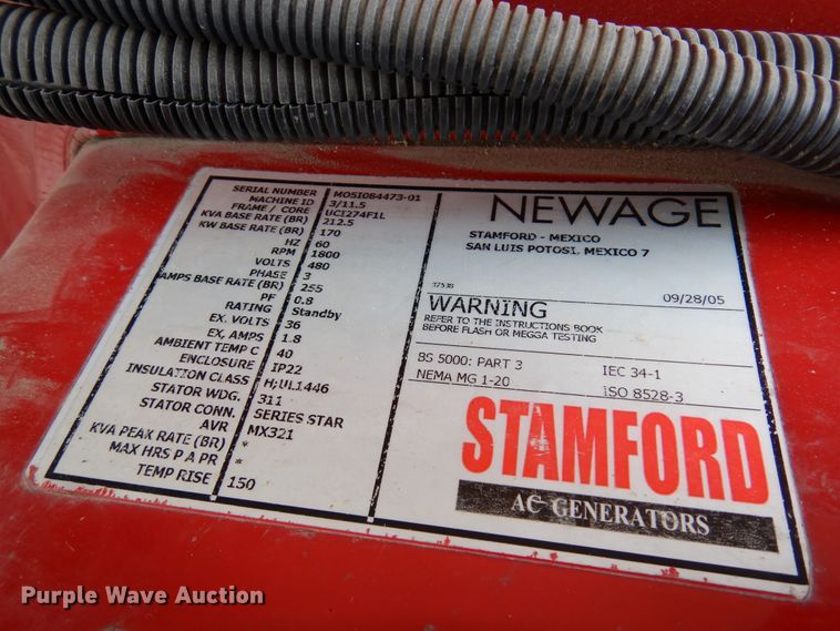 image for item DJ0816 2005 Baldor IDLC150-JD  generator