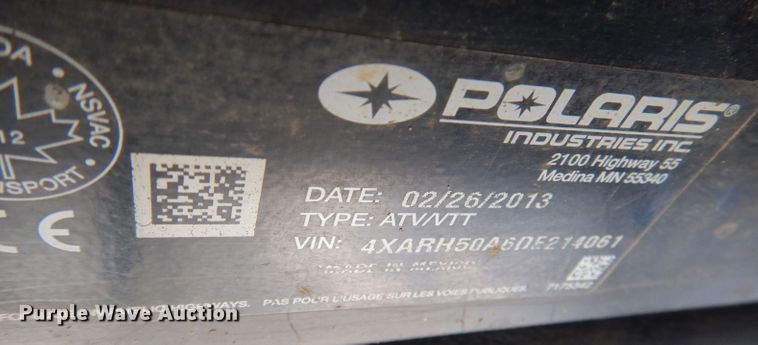 image for item DJ3822 2013 Polaris Ranger  utility vehicle