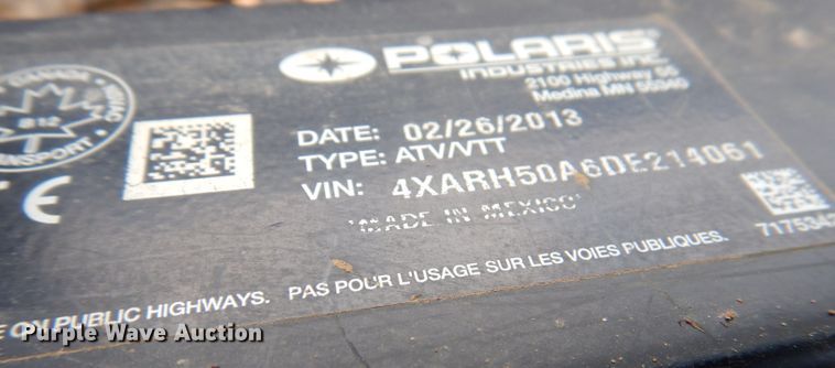 image for item DJ3822 2013 Polaris Ranger  utility vehicle