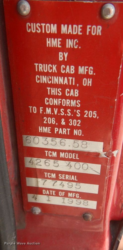 image for item DN1459 1998 HME  ladder fire truck