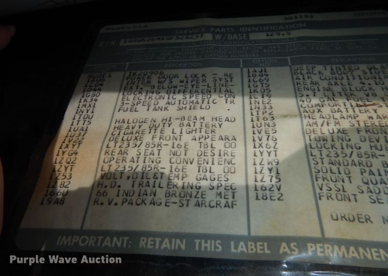 image for item DN1551 1986 GMC Suburban 2500  SUV