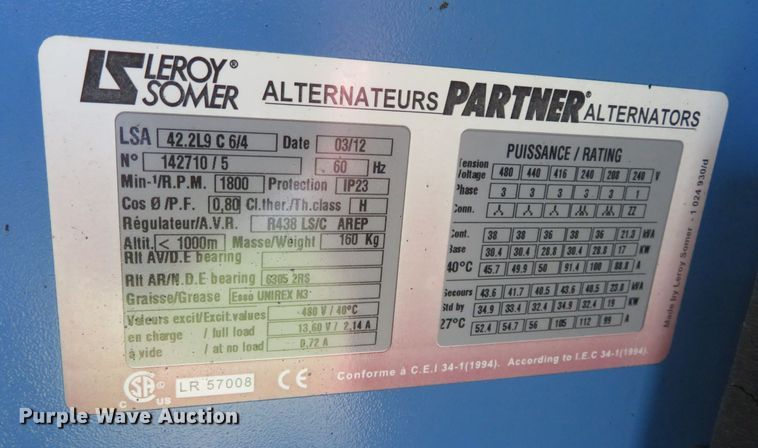 image for item DN7968 2003 Ingersoll Rand G40 IV  generator