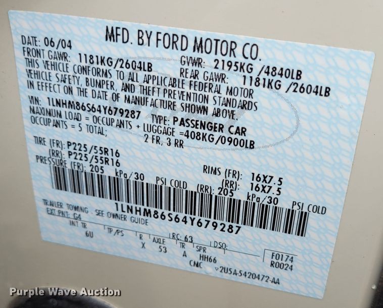 image for item FC9114 2004 Lincoln LS