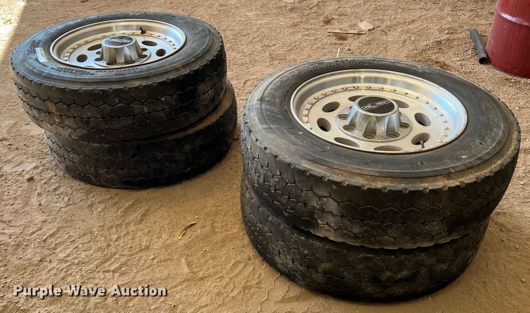 image for item IG9477 (4) 245/70R19.5 tires and wheels