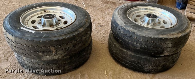 image for item IG9477 (4) 245/70R19.5 tires and wheels