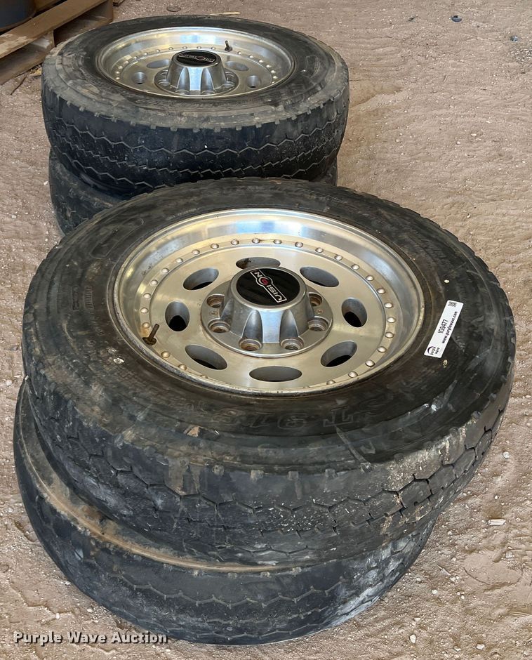 image for item IG9477 (4) 245/70R19.5 tires and wheels