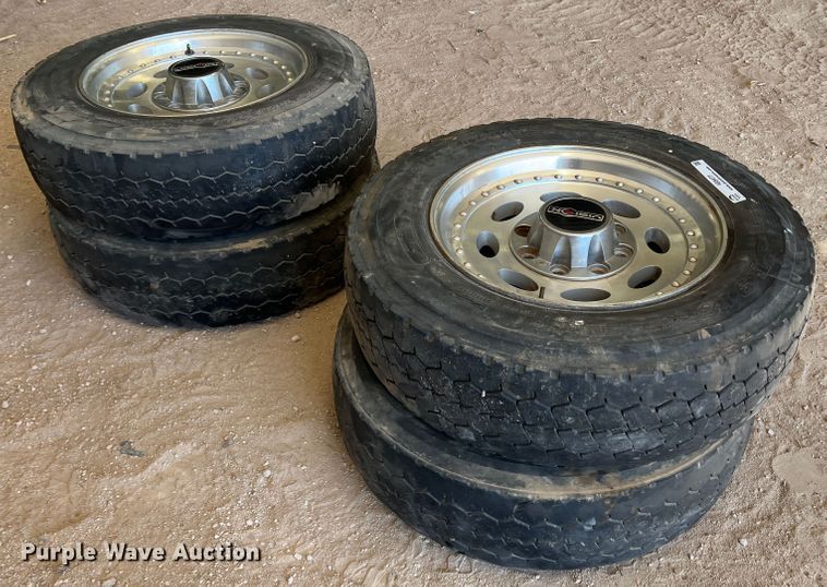 image for item IG9477 (4) 245/70R19.5 tires and wheels