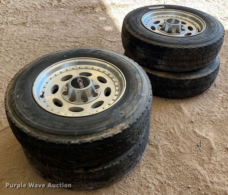 image for item IG9477 (4) 245/70R19.5 tires and wheels