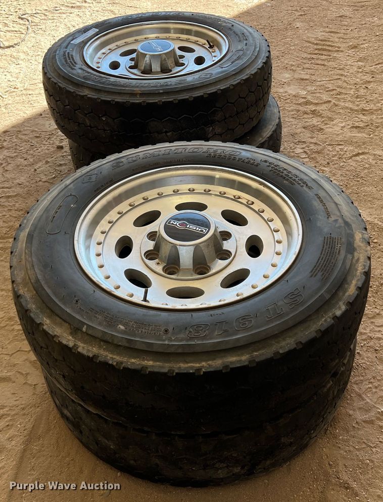 image for item IG9477 (4) 245/70R19.5 tires and wheels