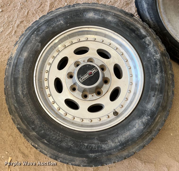 image for item IG9477 (4) 245/70R19.5 tires and wheels