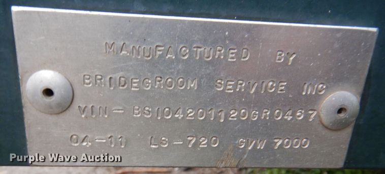 image for item IM9973 2011 Bridegroom Service Inc  equipment trailer