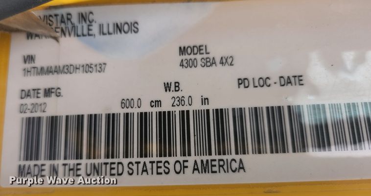 image for item JM9090 2013 International DuraStar 4300  truck cab and chassis