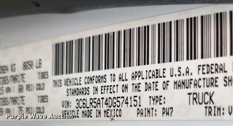 image for item JM9125 2013 Dodge Ram 2500HD  pickup truck