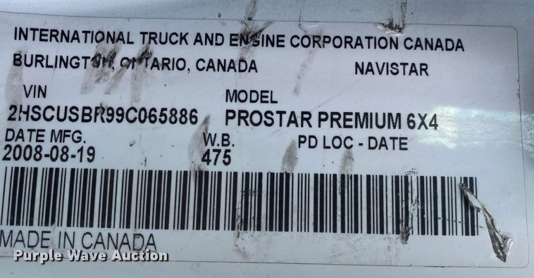 image for item JN9277 2009 International ProStar  flatbed truck