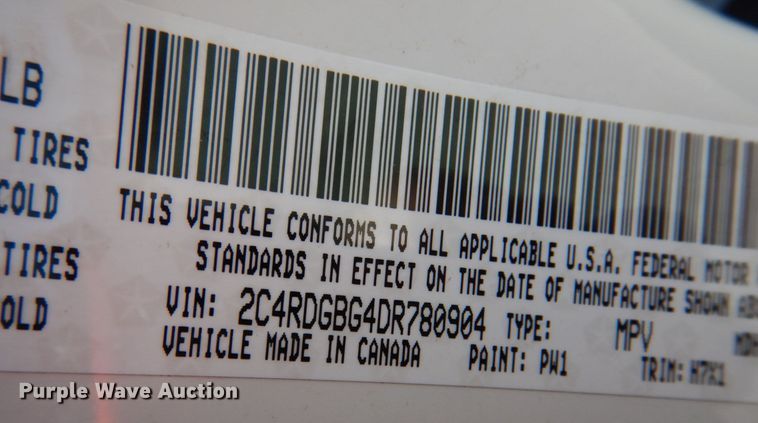 image for item JS9553 2013 Dodge Grand Caravan  handicap accessible van