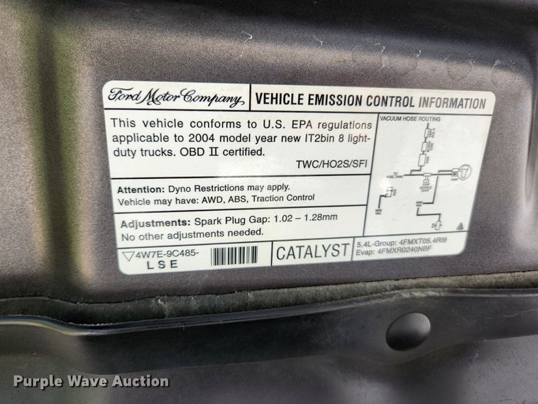 image for item KE9814 2004 Ford F150 FX4  SuperCab pickup truck