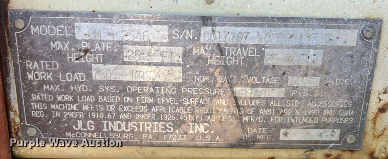 image for item KG9772 JLG CM2546  scissor lift