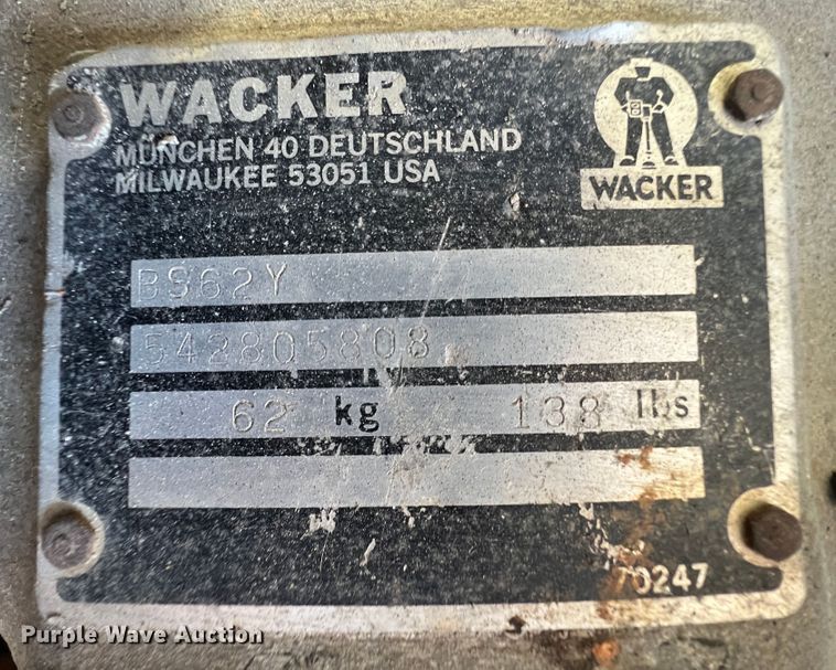image for item KG9785 Wacker BS62Y  plate compactor
