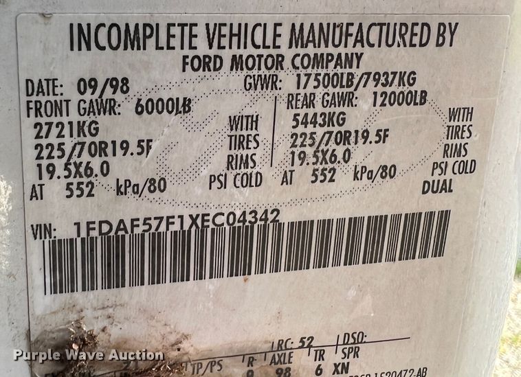 image for item KG9822 1999 Ford F550  dump flatbed truck