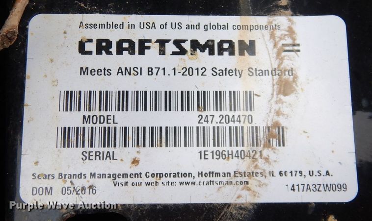 image for item KM9518 2016 Craftsman 8600 Pro Series  lawn mower