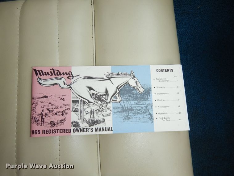 image for item KM9639 1965 Ford Mustang  2+2 Fastback