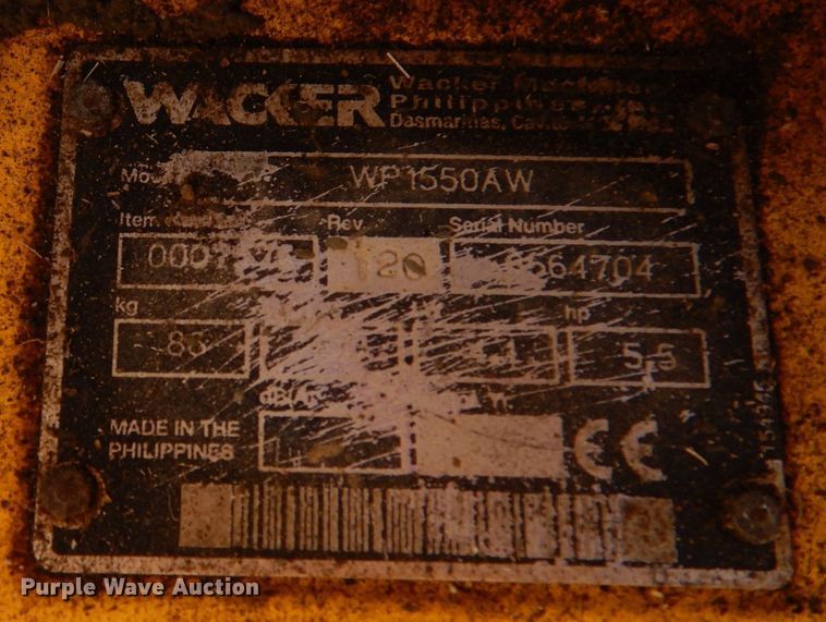 image for item LS9051 (4) Wacker WP1550 plate compactors