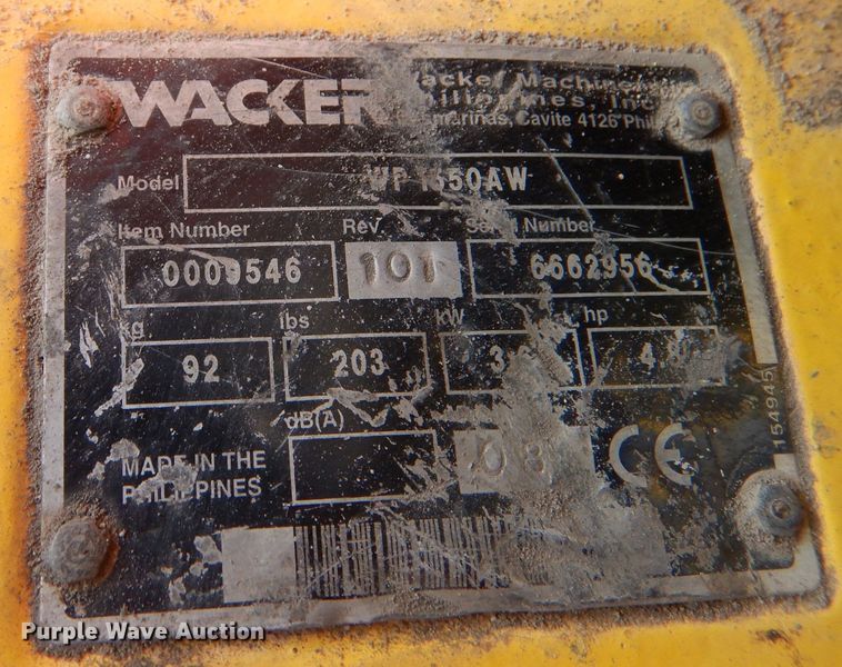 image for item LS9051 (4) Wacker WP1550 plate compactors