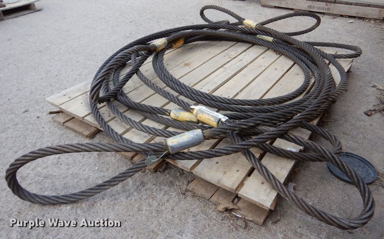 image for item LS9055 (4) 20' L x 1" diameter wire rope slings