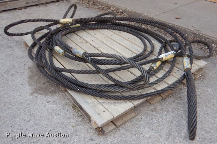 image for item LS9055 (4) 20' L x 1" diameter wire rope slings
