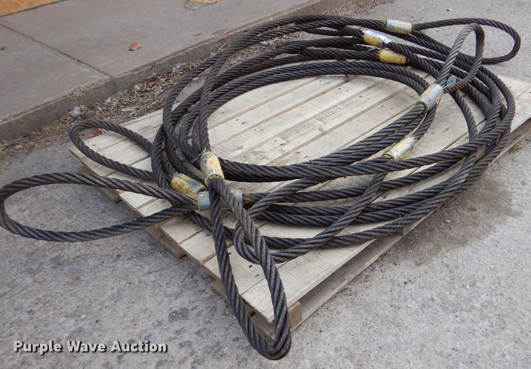 image for item LS9055 (4) 20' L x 1" diameter wire rope slings