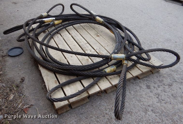 image for item LS9055 (4) 20' L x 1" diameter wire rope slings