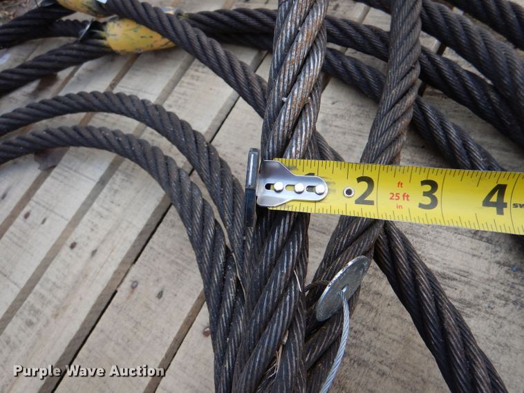 image for item LS9055 (4) 20' L x 1" diameter wire rope slings