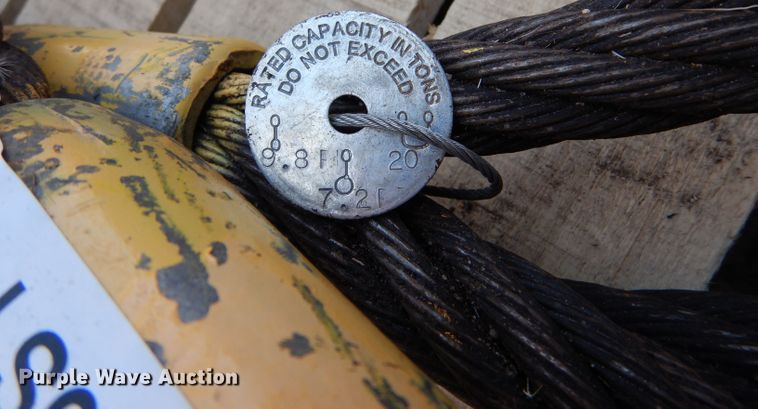 image for item LS9055 (4) 20' L x 1" diameter wire rope slings