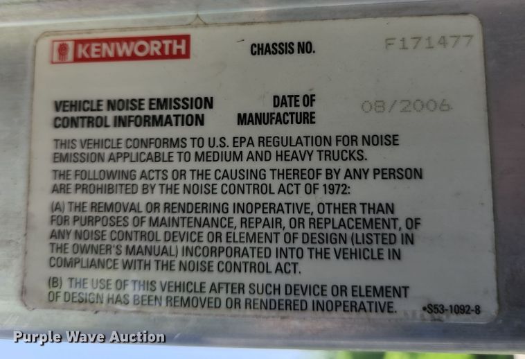 image for item DI1227 2007 Kenworth T800  dump truck