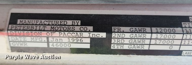 image for item DI1229 1996 Peterbilt 379  dump truck