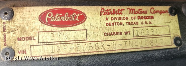 image for item DI1229 1996 Peterbilt 379  dump truck