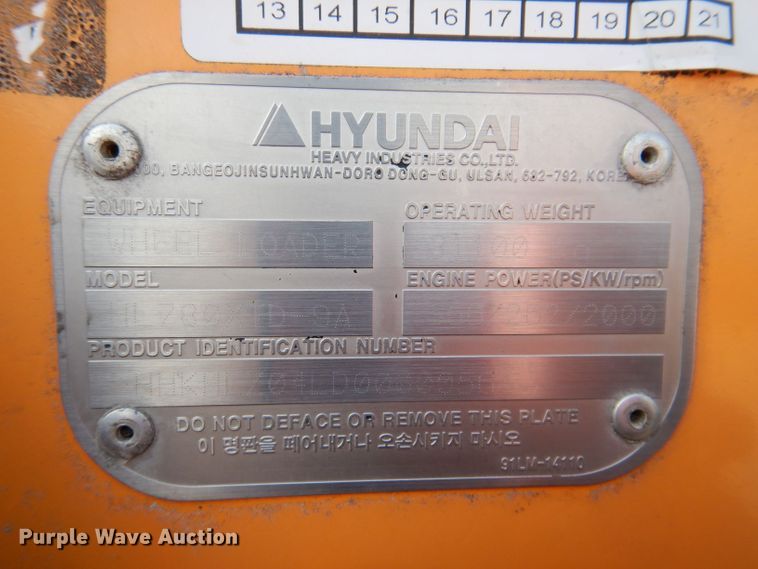 image for item DK1991 2013 Hyundai HL 780XTD-9A  wheel loader