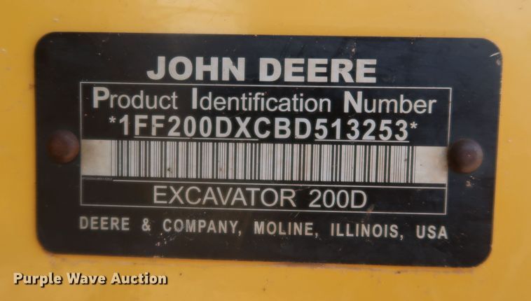 image for item DK3689 2011 John Deere 200D LC  excavator