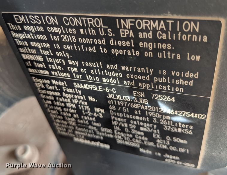 image for item DK3691 2018 Komatsu PC88MR-10  mini excavator