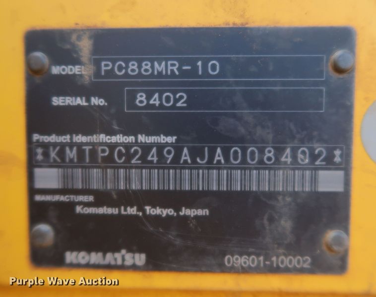 image for item DK3691 2018 Komatsu PC88MR-10  mini excavator