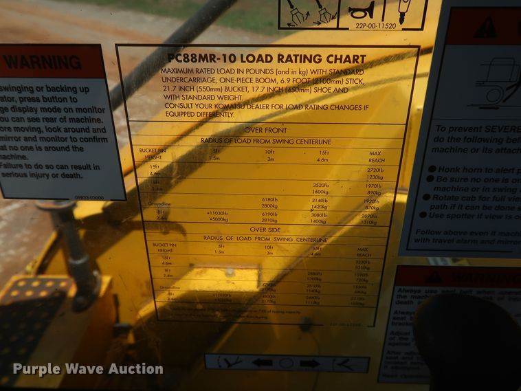 image for item DK3693 2018 Komatsu PC88MR-10  mini excavator