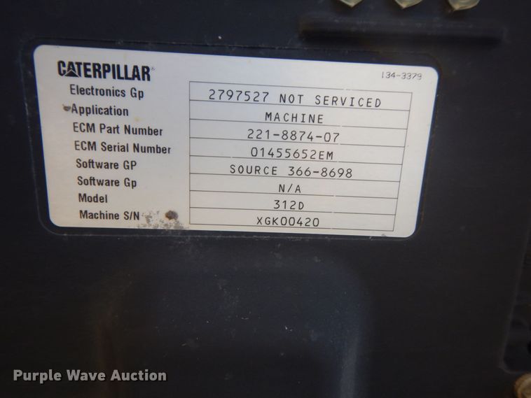 image for item DM5423 2012 Caterpillar 312D L  excavator