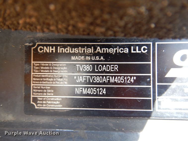 image for item DM5430 2015 Case TV380  skid steer loader