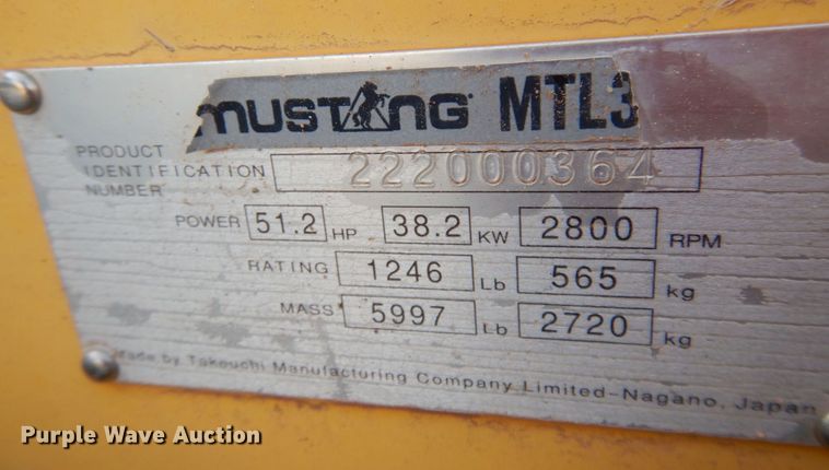 image for item DM5431 Mustang MTL312  skid steer loader