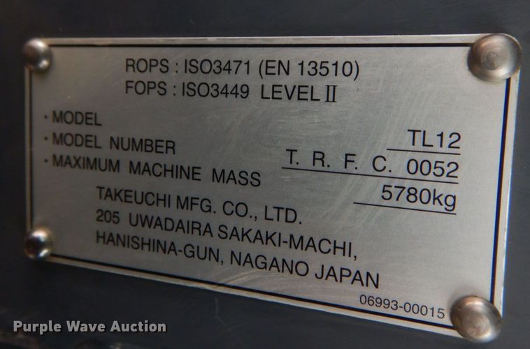 image for item DM7321 2013 Takeuchi TL12  skid steer loader