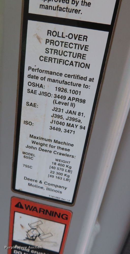 image for item DN7972 2004 John Deere 655C Series II  track loader