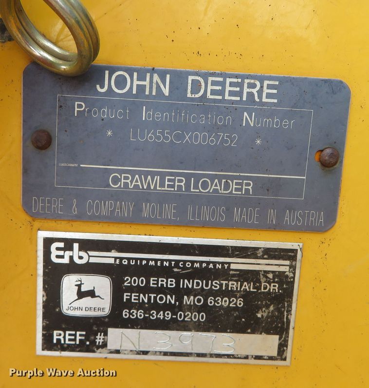 image for item DN7972 2004 John Deere 655C Series II  track loader