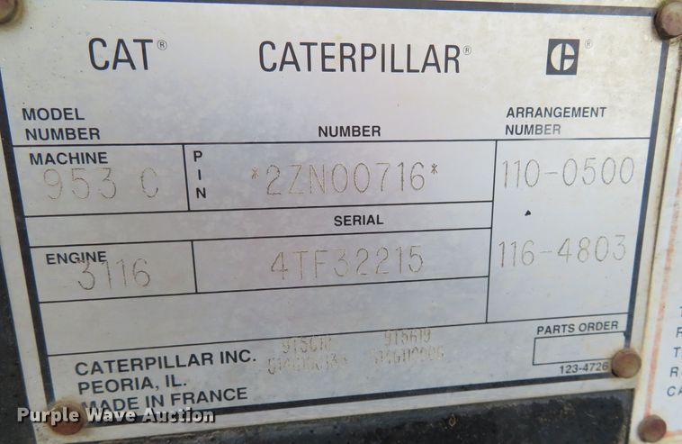 image for item DN7974 1997 Caterpillar 953C  track loader