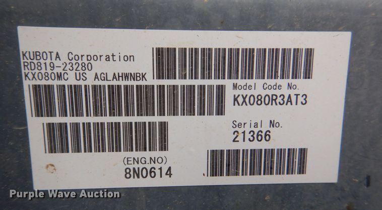 image for item DS8018 2009 Kubota KX080-3  mini excavator