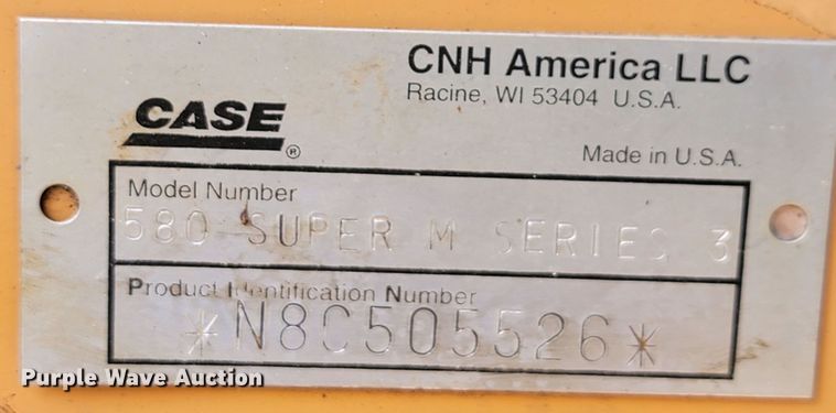 image for item JL9571 2008 Case 580M Series III  backhoe